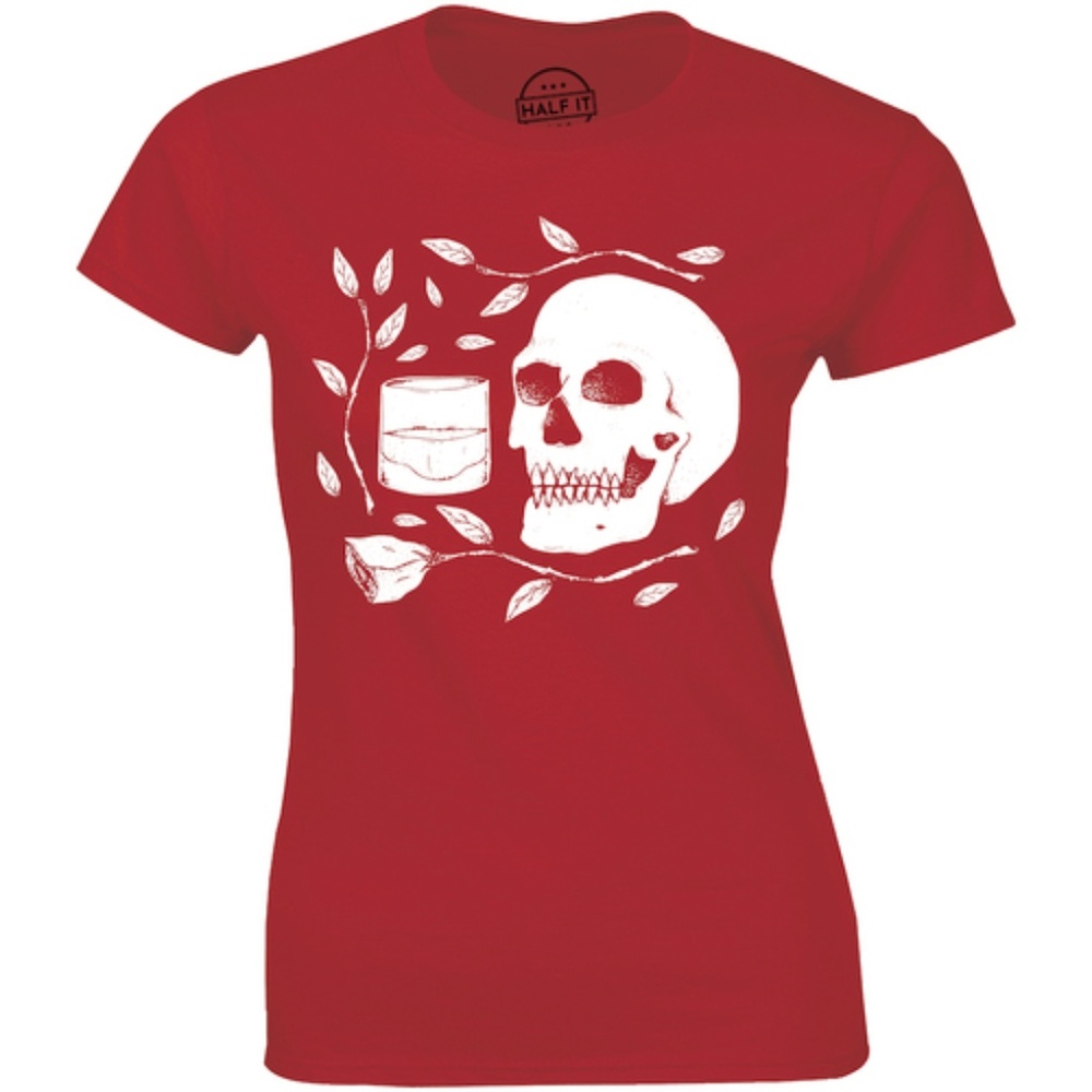 Scary Skeleton Human Head - Glass Of Beer T-shirt